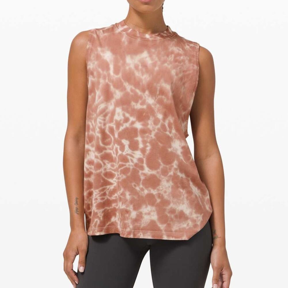 Lululemon All Yours Tank Tie Dye Marmoleado Tie Dye Ancient Copper Pima Cotton